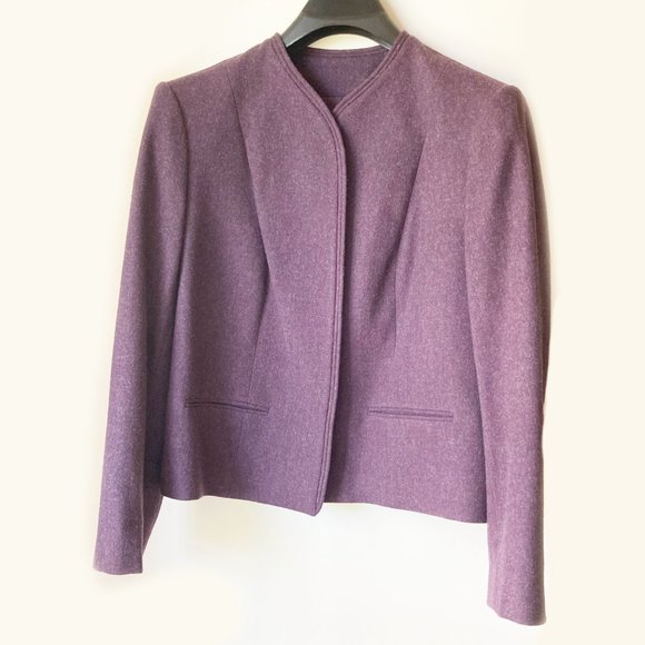 Pendleton Vintage Wool Suit Purple Plaid Plus Jacket Skirt Set Classic Tartan 16 - Picture 8 of 11